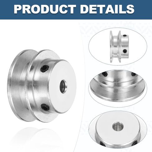 PATIKIL 5mm Fixed Bore 30mm OD Single Groove Pulley, Aluminum Alloy Mechanical V-Belt Pulley with Hex Wrench for Motor Shaft Drilling Machine 5-6 mm PU Round Belt, Silver in Saudi Arabia