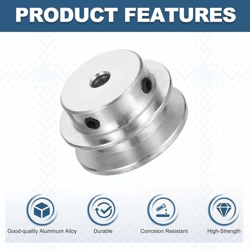 PATIKIL 5mm Fixed Bore 30mm OD Single Groove Pulley, Aluminum Alloy Mechanical V-Belt Pulley with Hex Wrench for Motor Shaft Drilling Machine 5-6 mm PU Round Belt, Silver in Saudi Arabia