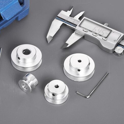 PATIKIL 5mm Fixed Bore 30mm OD Single Groove Pulley, Aluminum Alloy Mechanical V-Belt Pulley with Hex Wrench for Motor Shaft Drilling Machine 5-6 mm PU Round Belt, Silver in Saudi Arabia