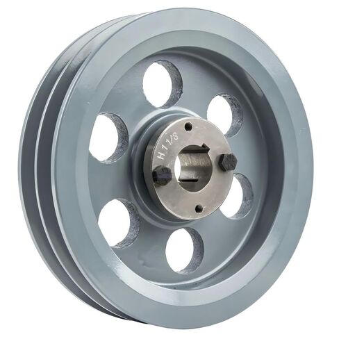 2BK80H/H1-1/8 Compressor 7.75" Dual Groove Pulley Belt B Section 5L - for Masterdrive Air Compressor Power Transmission Part - Cast Iron Pulley Replacement - w/ 1-1/8" Sheave Bushing Gray Solid Steel in Saudi Arabia