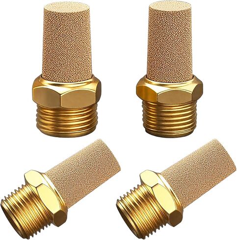 Air Pneumatic Mufflers, 1/4" Male Thread Sintered Bronze Exhaust Muffler Silencer (Pack of 5) in Kuwait