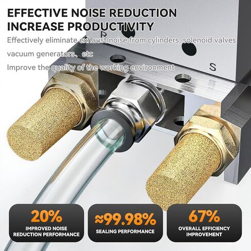 Air Pneumatic Mufflers, 1/4" Male Thread Sintered Bronze Exhaust Muffler Silencer (Pack of 5) in Kuwait