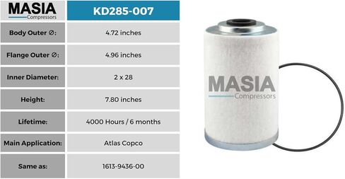 1615-9436-80 Air/Oil Separator for Portable Screw Compressors (1615-9436-00, 1613-9436-00) in Saudi Arabia