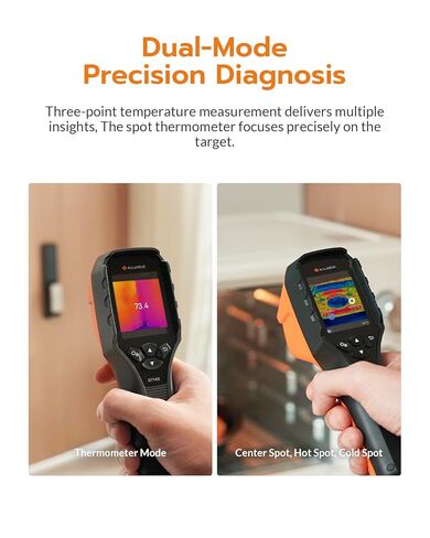 GT14S Thermal Imaging Camera with Thermometer Mode, Ultra-Light 240g, -4°F~1022°F Range, 14H Runtime, Live Tracking with Edge-Enhanced Display, Infrared Camera for HVAC/Electrical Inspection in Kuwait