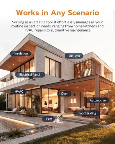 GT14S Thermal Imaging Camera with Thermometer Mode, Ultra-Light 240g, -4°F~1022°F Range, 14H Runtime, Live Tracking with Edge-Enhanced Display, Infrared Camera for HVAC/Electrical Inspection in Kuwait