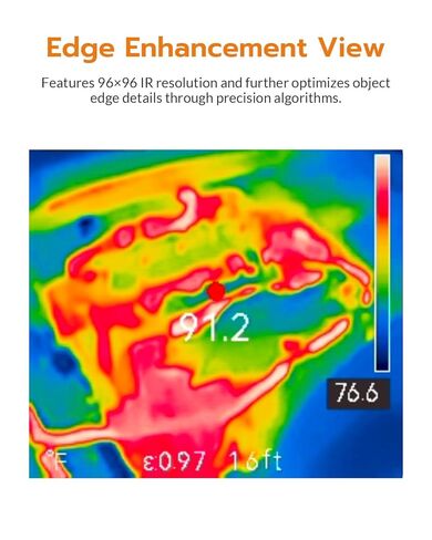GT14S Thermal Imaging Camera with Thermometer Mode, Ultra-Light 240g, -4°F~1022°F Range, 14H Runtime, Live Tracking with Edge-Enhanced Display, Infrared Camera for HVAC/Electrical Inspection in Kuwait
