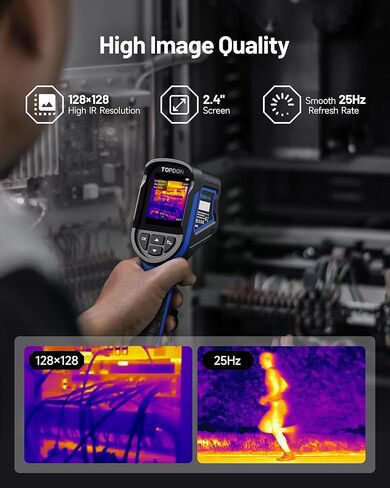 TOPDON TC004 Mini Thermal Imaging Camera, 240 x 240 TISR Resolution, 15-Hour Battery Life, 128 x 128 IR Resolution, 25Hz Handheld Infrared Camera with High/Low Temp Alerts, Auto Shutdown- Blue in Kuwait