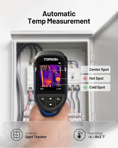 TOPDON TC004 Mini Thermal Imaging Camera, 240 x 240 TISR Resolution, 15-Hour Battery Life, 128 x 128 IR Resolution, 25Hz Handheld Infrared Camera with High/Low Temp Alerts, Auto Shutdown- Blue in Kuwait
