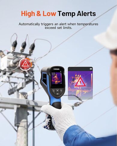 TOPDON TC004 Mini Thermal Imaging Camera, 240 x 240 TISR Resolution, 15-Hour Battery Life, 128 x 128 IR Resolution, 25Hz Handheld Infrared Camera with High/Low Temp Alerts, Auto Shutdown- Blue in Kuwait