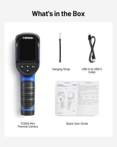 TOPDON TC004 Mini Thermal Imaging Camera, 240 x 240 TISR Resolution, 15-Hour Battery Life, 128 x 128 IR Resolution, 25Hz Handheld Infrared Camera with High/Low Temp Alerts, Auto Shutdown- Blue in Kuwait