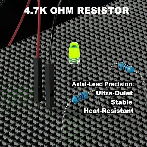 DROK 5 Pack Waterproof DS18B20 Temperature Sensor Probes with a Probe Adapter Board, 3 pin Female to Female Jumper Wires and 5 Pack 4.7K ohm Resistors for Arduino Raspberry Pi DIY in Kuwait
