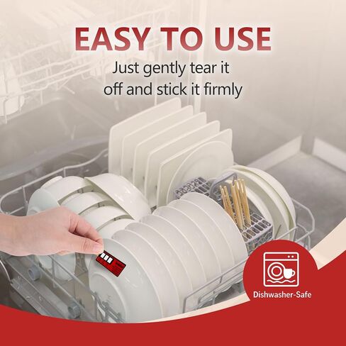 Briidea Dishwasher Temperature Labels, 3‑Temp 160°F/170°F/180°F Sanitizing Strips for Dishwashers, Waterproof Temperature Stickers, 24‑Pack in Saudi Arabia