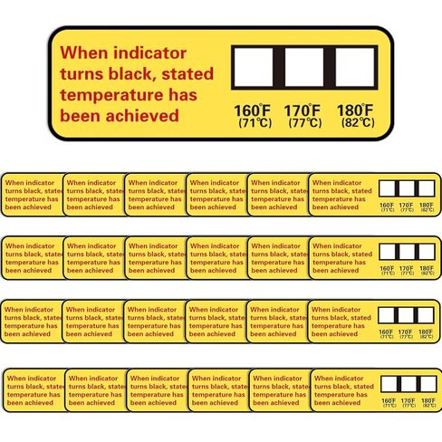 48 Count Dishwasher Temperature Test Strips 3-Temp 160°f/71℃, 170°f/76.5℃, 180°f/82℃ Bulk Heat Test Labels for Commercial Home Dishwashers Waterproof Adhesive Stickers in Saudi Arabia