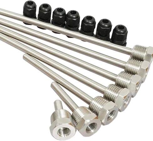 مسبار درجة حرارة سخان المياه، BSP(G) نوع 1/2 بوصة DN15 NPT Thermowell بدون لحام، مدخل يقبل خيط أنبوب ذكر 1/2 بوصة، مستشعر درجة حرارة الغلاية 30 مم 100 مم 150 مم 200 مم (30 مم) in Saudi Arabia
