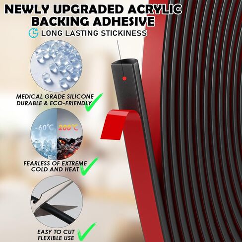 20FT الطقس تجريد ختم الباب - ذاتية اللصق الطقس شريط عازل مانع لتسرب الماء سيليكون على شكل D شريط ختم إطار الباب حشو الفجوة / نافذة عازلة للصوت in Kuwait