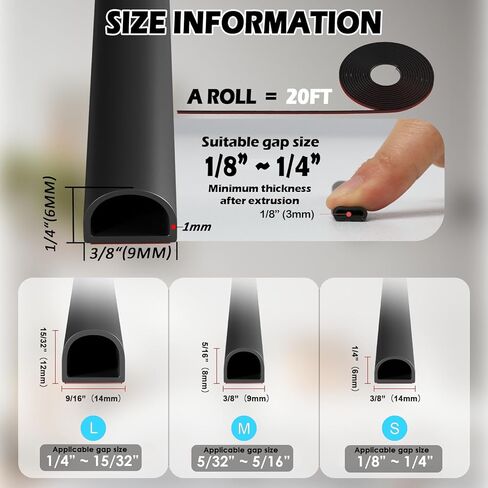 20FT الطقس تجريد ختم الباب - ذاتية اللصق الطقس شريط عازل مانع لتسرب الماء سيليكون على شكل D شريط ختم إطار الباب حشو الفجوة / نافذة عازلة للصوت in Kuwait