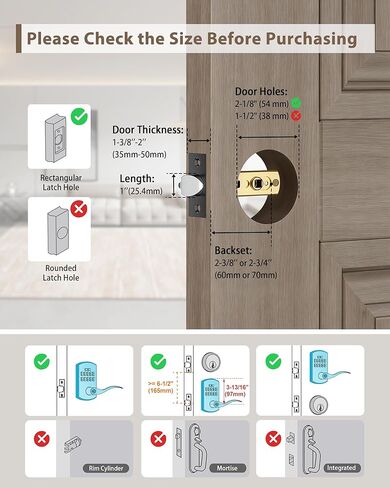 Keypad Door Lock with Handle, Electronic Keyless Entry Door Lock with Code, Smart Locks for Front Door, Easy Passage Mode, Auto Lock, Matte Black in Saudi Arabia