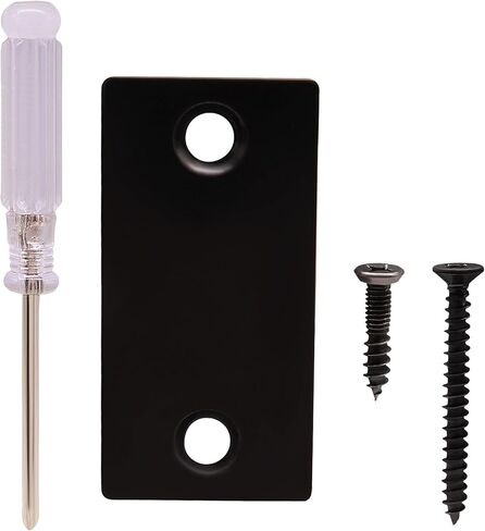 1 Pack 2.24" x 1.1" Door Edge Hole Filler Plate, Square Corner Deadbolt Cover Plate Stainless Steel, Matte Black Strike Plate for Home Security, Entry Doors in Saudi Arabia