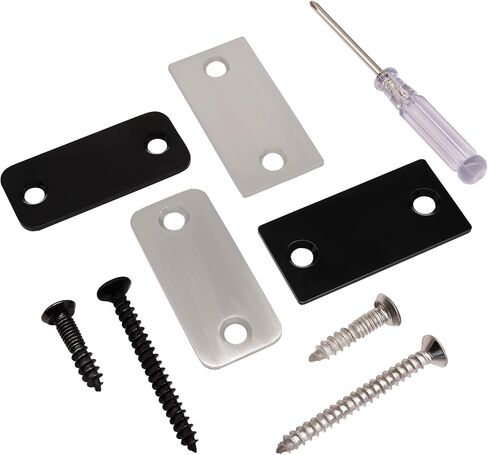 1 Pack 2.24" x 1.1" Door Edge Hole Filler Plate, Square Corner Deadbolt Cover Plate Stainless Steel, Matte Black Strike Plate for Home Security, Entry Doors in Saudi Arabia