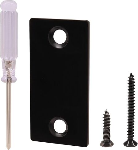 1 Pack 2.24" x 1.1" Door Edge Hole Filler Plate, Square Corner Deadbolt Cover Plate Stainless Steel, Matte Black Strike Plate for Home Security, Entry Doors in Saudi Arabia