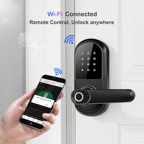 قفل الباب الذكي، تطبيق WiFi، التحكم عن بعد، فتح الدخول بدون مفتاح، كلمات مرور بصمة الإصبع، IC Fobs، شاشة لمس إلكترونية، لوحة مفاتيح، مقبض Deadbolt an-ti، كلمات مرور مختلس النظر in Saudi Arabia