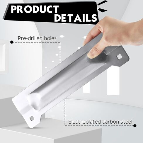 Landhoow 6 Pcs 3" x 11" Latch Guard Plate Cover Electroplated Carbon Steel Door Latch Cover Latch Protector Door Security Strike Plate Against Forced Entry Easy to Install for Outswinging Doors in Kuwait