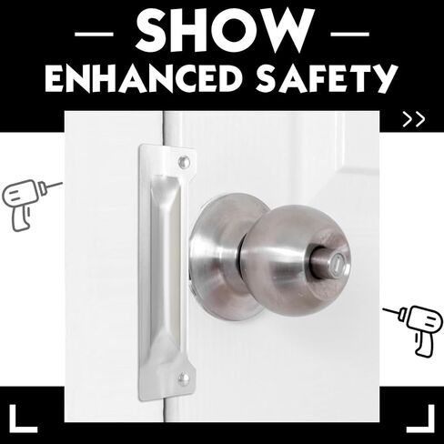 Landhoow 6 Pcs 3" x 11" Latch Guard Plate Cover Electroplated Carbon Steel Door Latch Cover Latch Protector Door Security Strike Plate Against Forced Entry Easy to Install for Outswinging Doors in Kuwait