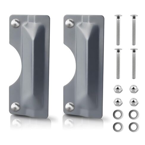 Door Latch Guard, 2 PCS 3" x 7" Door Latch Cover & Door Latch Plate, Carbon Steel Door Security Plate for Outswinging Doors, Easy Installation in Kuwait