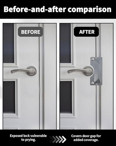 Door Latch Guard, 2 PCS 3" x 7" Door Latch Cover & Door Latch Plate, Carbon Steel Door Security Plate for Outswinging Doors, Easy Installation in Kuwait