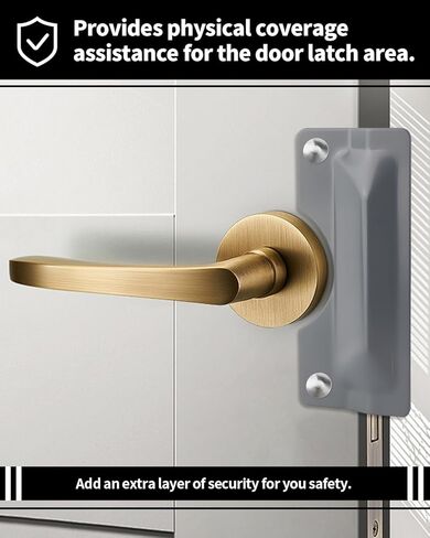 Door Latch Guard, 2 PCS 3" x 7" Door Latch Cover & Door Latch Plate, Carbon Steel Door Security Plate for Outswinging Doors, Easy Installation in Kuwait