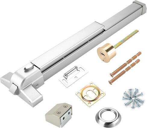 25.5" Commercial Panic Exit Device - Stainless Steel Push Bar Door Lock for Single/Double Doors, Anti-Corrosion Emergency Exit Hardware (Surface Mount) in Kuwait