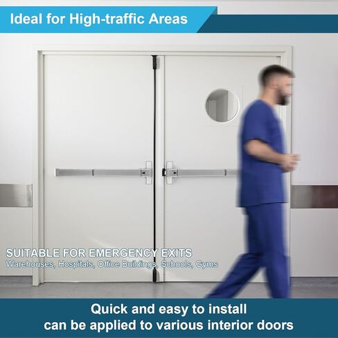 25.5" Commercial Panic Exit Device - Stainless Steel Push Bar Door Lock for Single/Double Doors, Anti-Corrosion Emergency Exit Hardware (Surface Mount) in Kuwait