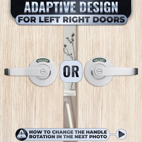 Commercial Door Handle With Lock – Vacant Occupied Bathroom Lock | 304 Stainless Steel, Visible From 50 Ft, Quick Install, L/R, for 1 3/8"–2" Doors | for Public Bathroom & Industrial Buildings in Kuwait