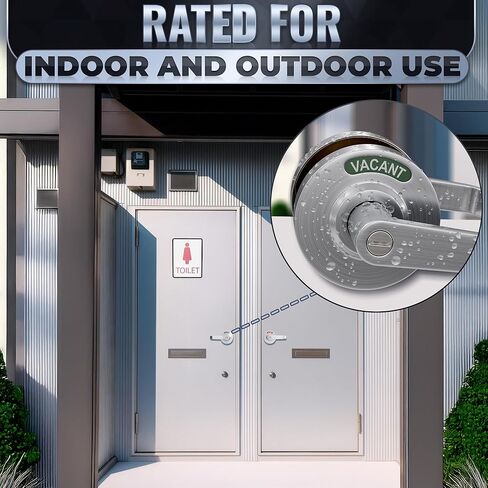 Commercial Door Handle With Lock – Vacant Occupied Bathroom Lock | 304 Stainless Steel, Visible From 50 Ft, Quick Install, L/R, for 1 3/8"–2" Doors | for Public Bathroom & Industrial Buildings in Kuwait