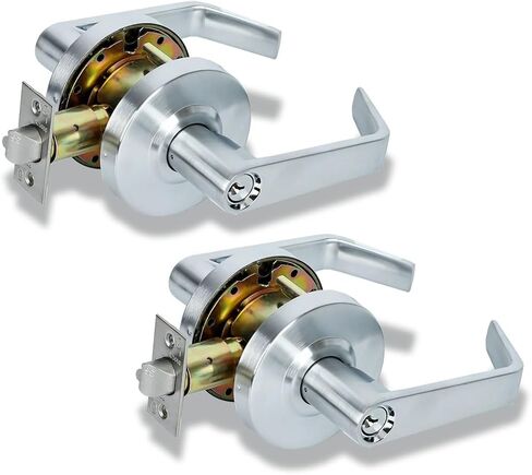 Grade 2 Commercial Heavy Duty Passage Door Lever Lockset, ADA, Satin Chrome Finish 2PCS in Kuwait
