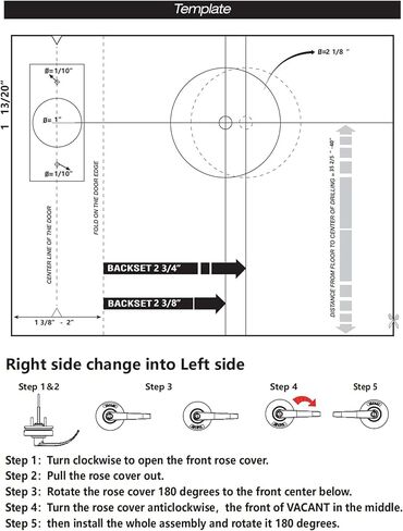 Commercial Grade Bathroom Door Lock-Privacy Indicator Lock Vacant or in-Use, Occupied Door Handle Left Right Reversible Bathroom Lever Lock Perfect for Office, Restaurant, Hospitals (Satin Chrome) in Saudi Arabia