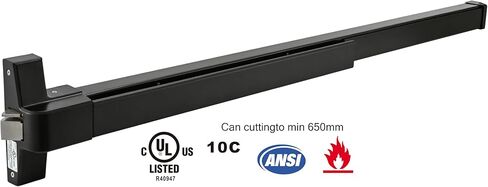 33.5" Panic Bar Exit Device with Exterior Lever Lock & Key Set, Commercial Push Bar Door Lock with Roller Strike Plate & End Caps, UL10C & ANSI Grade 1 Certified Emergency Exit Hardware in Kuwait