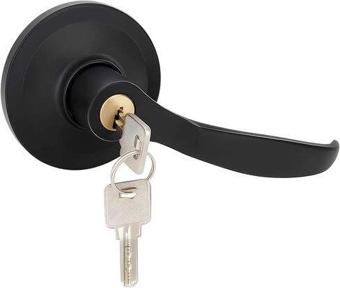 33.5" Panic Bar Exit Device with Exterior Lever Lock & Key Set, Commercial Push Bar Door Lock with Roller Strike Plate & End Caps, UL10C & ANSI Grade 1 Certified Emergency Exit Hardware in Kuwait