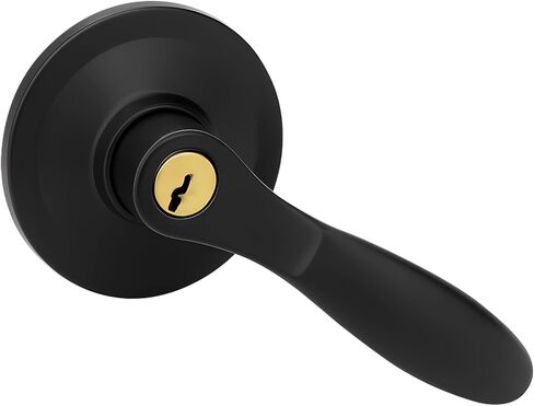 33.5" Panic Bar Exit Device with Exterior Lever Lock & Key Set, Commercial Push Bar Door Lock with Roller Strike Plate & End Caps, UL10C & ANSI Grade 1 Certified Emergency Exit Hardware in Kuwait