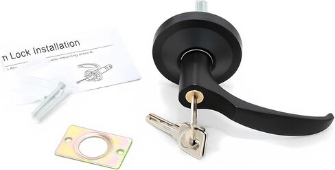 33.5" Panic Bar Exit Device with Exterior Lever Lock & Key Set, Commercial Push Bar Door Lock with Roller Strike Plate & End Caps, UL10C & ANSI Grade 1 Certified Emergency Exit Hardware in Kuwait