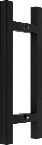Back to Back Ladder Shape Frameless Glass Shower Door Pulls, Fits 6-12mm(1/4"-1/2") Glass Doors, 23.62 Inch Mounting Hole Distance, Matte Black Stainless Steel Door Handles for Bathroom in Saudi Arabia
