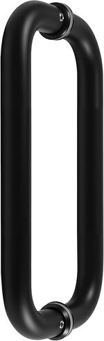 Back to Back Ladder Shape Frameless Glass Shower Door Pulls, Fits 6-12mm(1/4"-1/2") Glass Doors, 23.62 Inch Mounting Hole Distance, Matte Black Stainless Steel Door Handles for Bathroom in Saudi Arabia