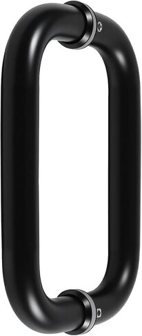 Back to Back Ladder Shape Frameless Glass Shower Door Pulls, Fits 6-12mm(1/4"-1/2") Glass Doors, 23.62 Inch Mounting Hole Distance, Matte Black Stainless Steel Door Handles for Bathroom in Saudi Arabia