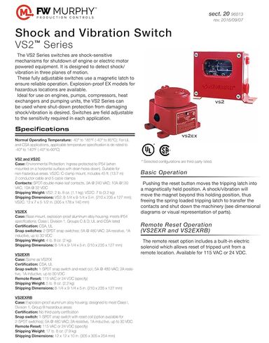 Murphy by Enovation Controls VS2 Shock & Vibration Switch (20700042) in Saudi Arabia