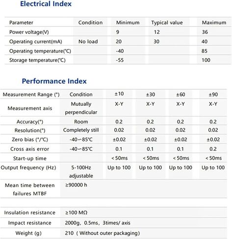 مقياس الميل بمستشعر الميل ثنائي المحور، مقياس مستوى الزاوية الرقمي للإخراج التسلسلي RS232 in Kuwait
