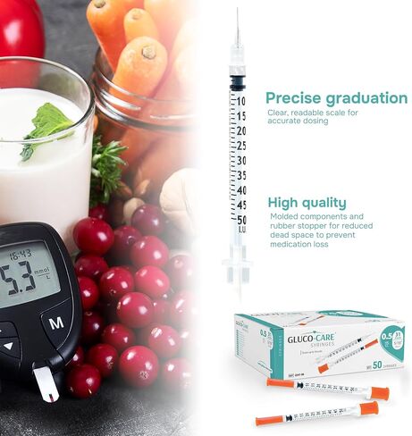 0.5 ml/cc Syringes 31G x 5/16’’ (8mm), Orange Cap, Box of 50 pcs in Kuwait