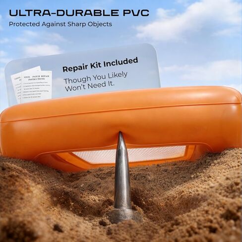 منخل رمل عائم قابل للنفخ من CKG، منخل أسنان سمك القرش خفيف الوزن ومتين للشاطئ مع قبضة مريحة وشبكة غربلة مزدوجة، مثالي للكشف عن المعادن، وإكسسوارات الشاطئ in Kuwait