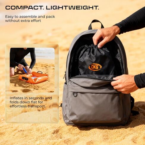 منخل رمل عائم قابل للنفخ من CKG، منخل أسنان سمك القرش خفيف الوزن ومتين للشاطئ مع قبضة مريحة وشبكة غربلة مزدوجة، مثالي للكشف عن المعادن، وإكسسوارات الشاطئ in Kuwait