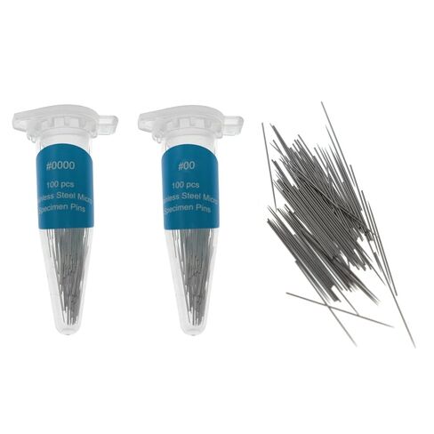 2PCS Stainless Steel Microneedles 0.15x15mm and 0.25x15mm Double Short Needle Insect Specimen Reusable Sample Pin Suitable for Specimen Collection and Preparation in Saudi Arabia