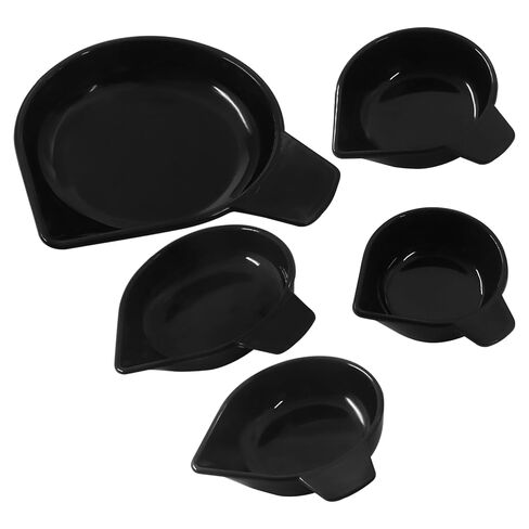 5pcs Plastic Weighing Powder Pans, 5 Size Black Weighing Dishes Digital Display Mini Counter Scale, Measures Powders Liquids Solids Pans for Laboratory Equipment/Jewelry Reloading in Kuwait